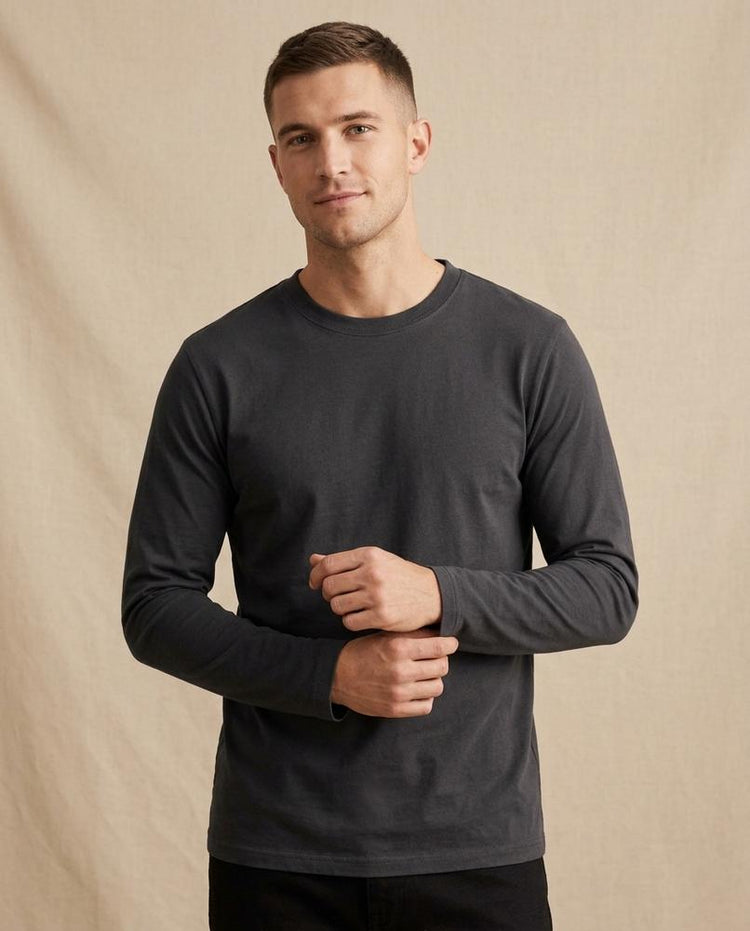 Beanland - Yures | Langärmliges Unifarbenes Shirt Herren