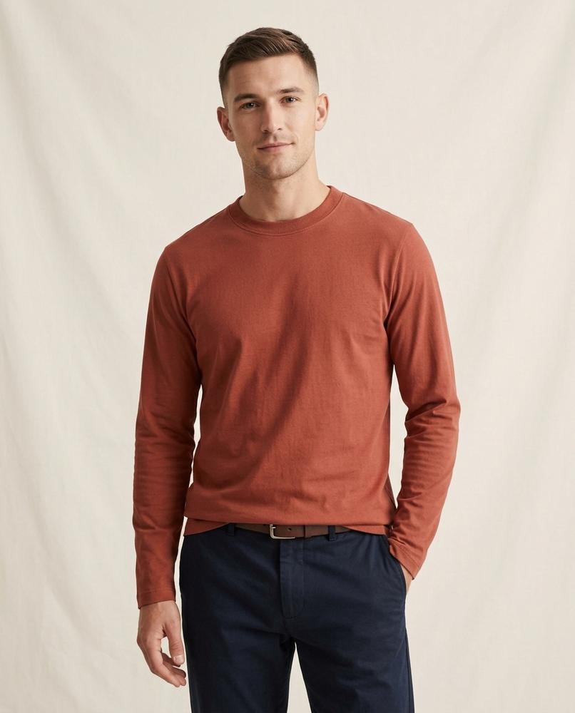 Lands Mode - Yures | Langärmliges Unifarbenes Shirt Herren