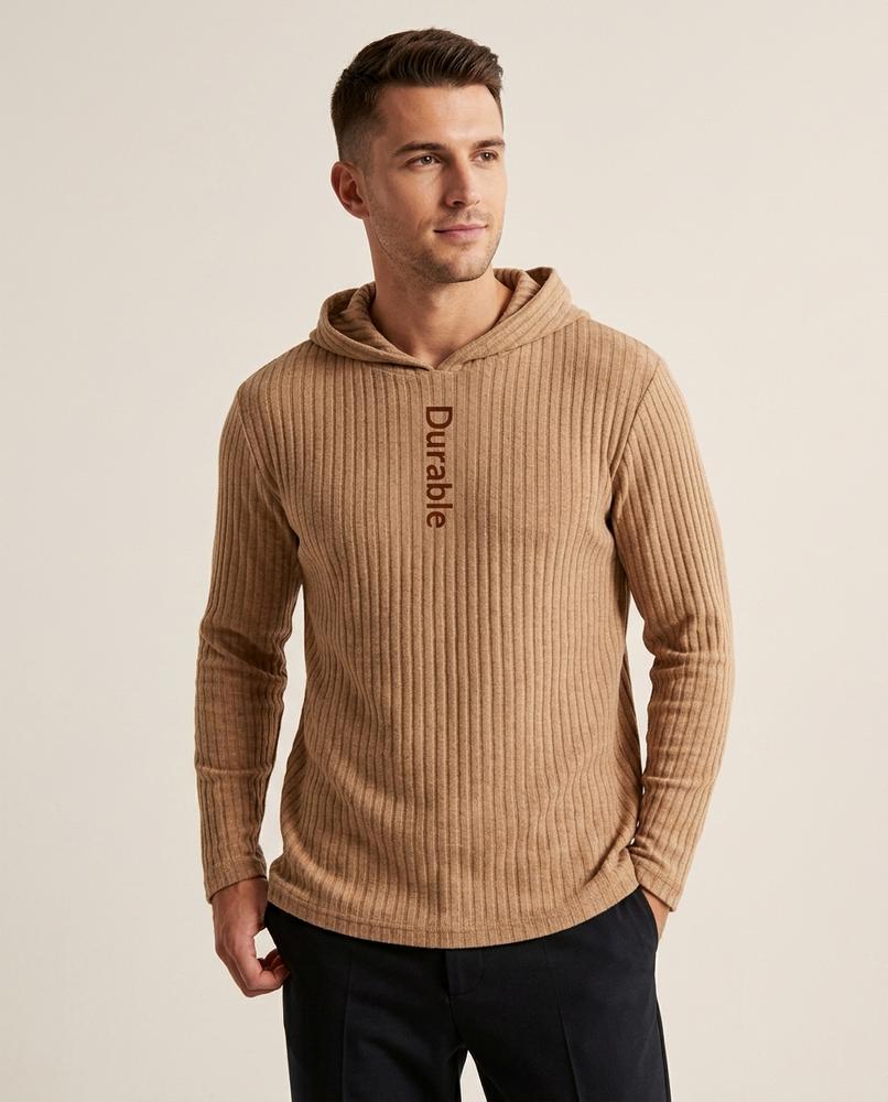Beanland - Zetal | Gerippter Melierter Hoodie Herren