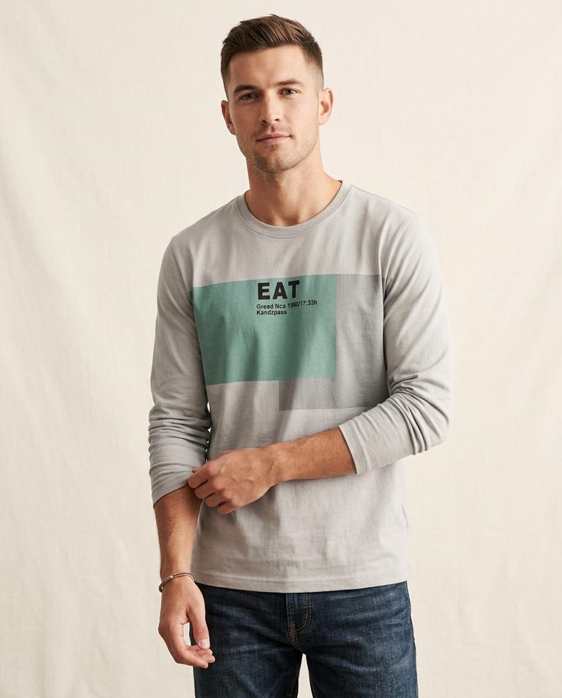 Lands Mode - Arvin | Langärmliges Bedrucktes Shirt Herren