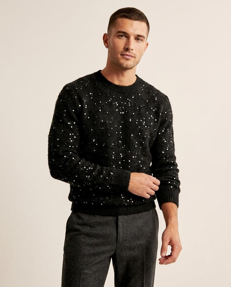 Beanland - Lesol | Paillettenbesetzter Strick Pullover Herren
