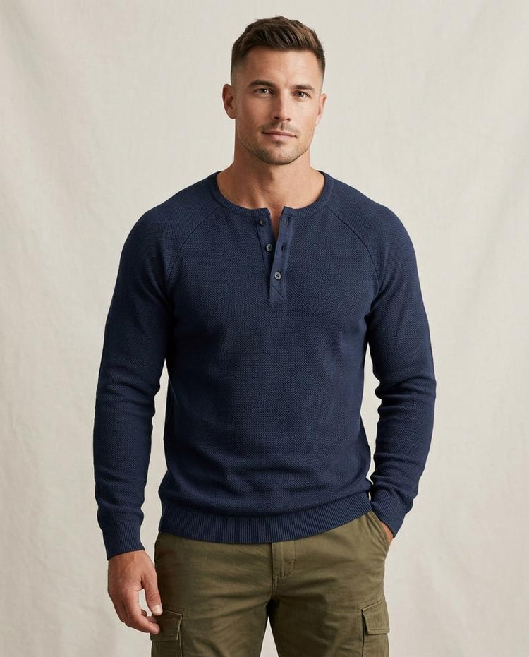Beanland - Eldar | Langärmliges Henley Shirt Herren