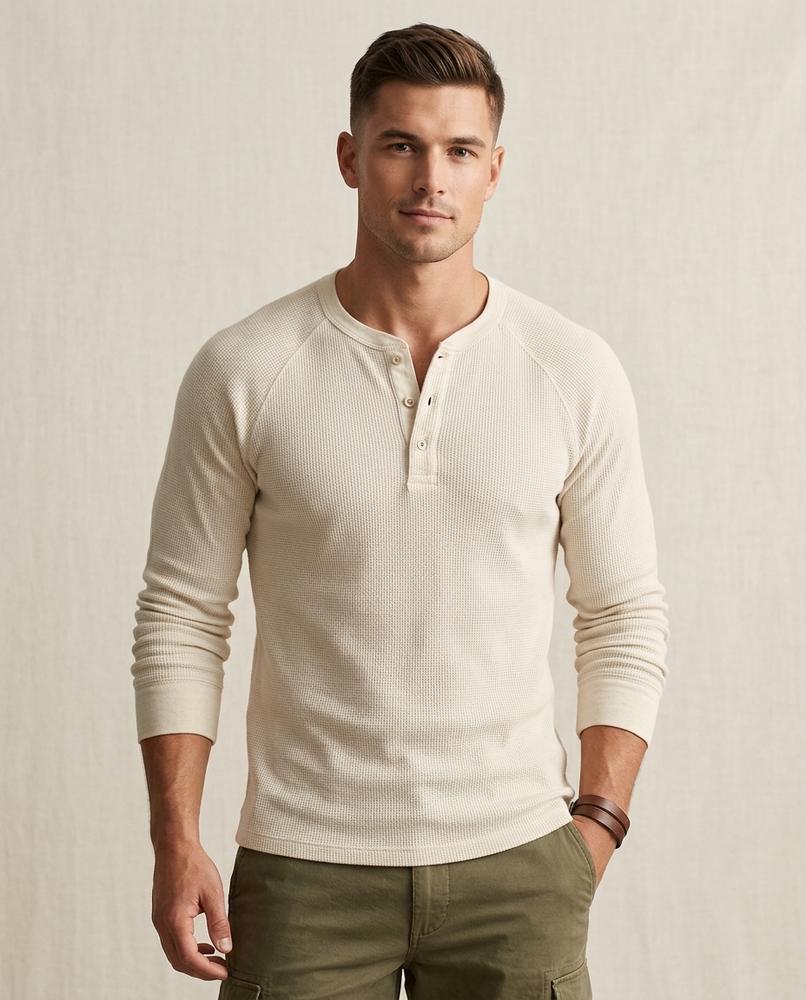 Lands Mode - Eldar | Langärmliges Henley Shirt Herren