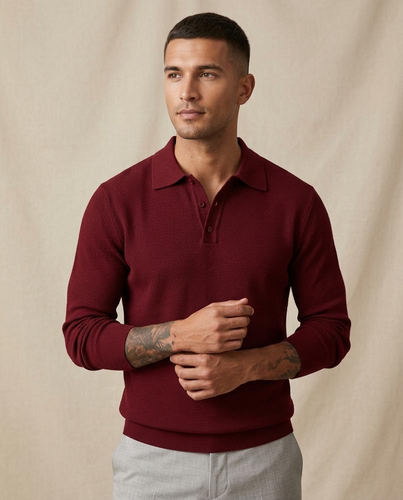 Lands Mode - Kasil | Langärmlig Strukturiert Pullover Herren