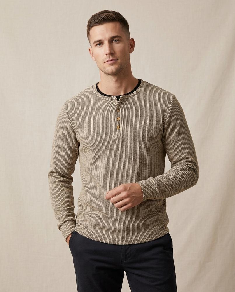 Lands Mode - Rosen | Langärmliges Gestreiftes Shirt Herren