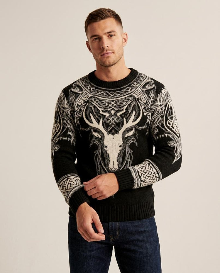 Beanland - Ninal | Gemusterter Gestrickter Pullover Herren