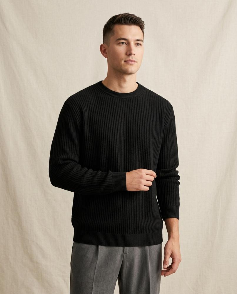 Lands Mode - Karev | Strukturierter Langärmliger Pullover Herren