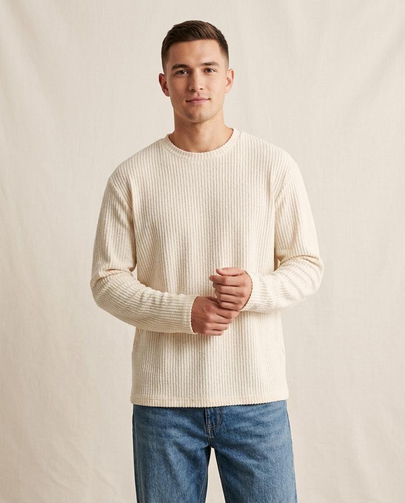 Lands Mode - Karev | Strukturierter Langärmliger Pullover Herren