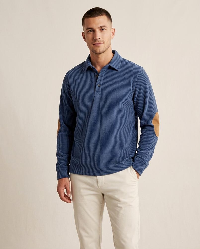 Lands Mode - Yoser | Gerippter Geknöpfter Pullover Herren