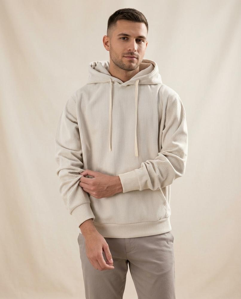 Lands Mode - Nedar | Plissierter Langärmliger Hoodie Herren