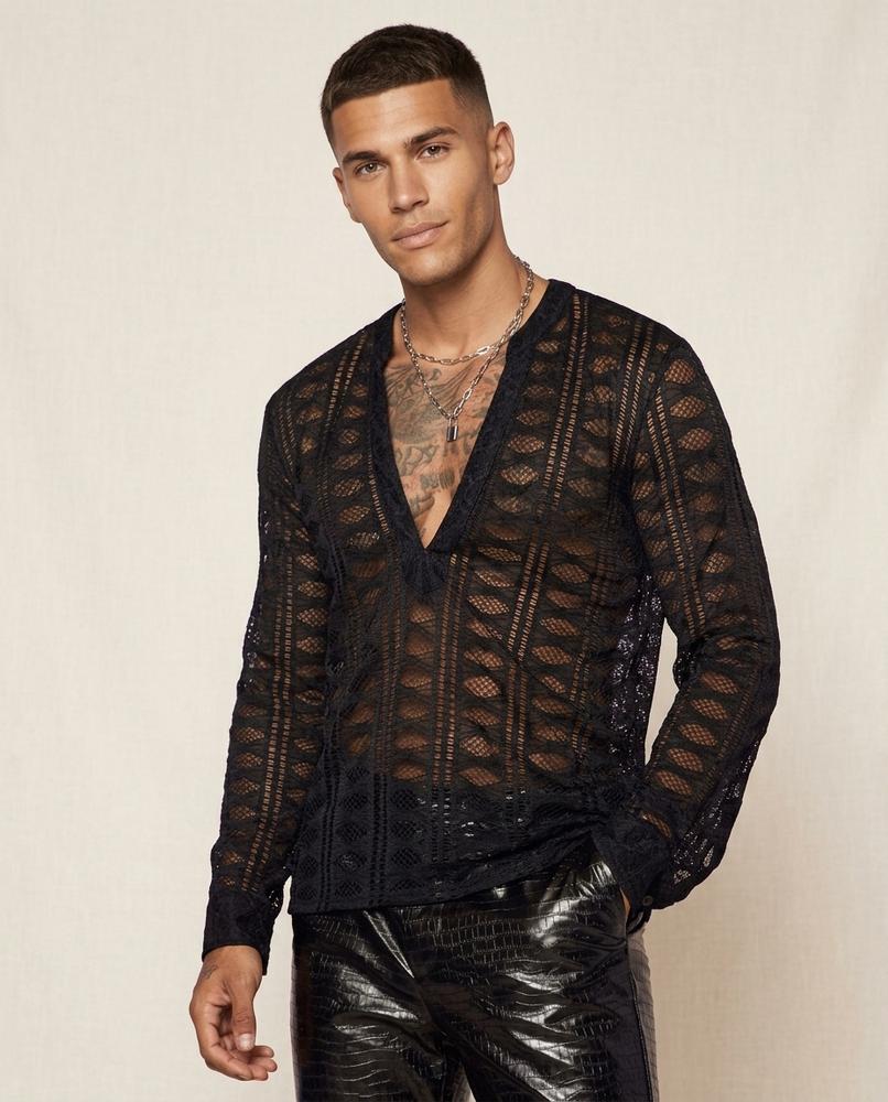 Lands Mode - Tasas | Strukturiert Transparent Shirt Herren