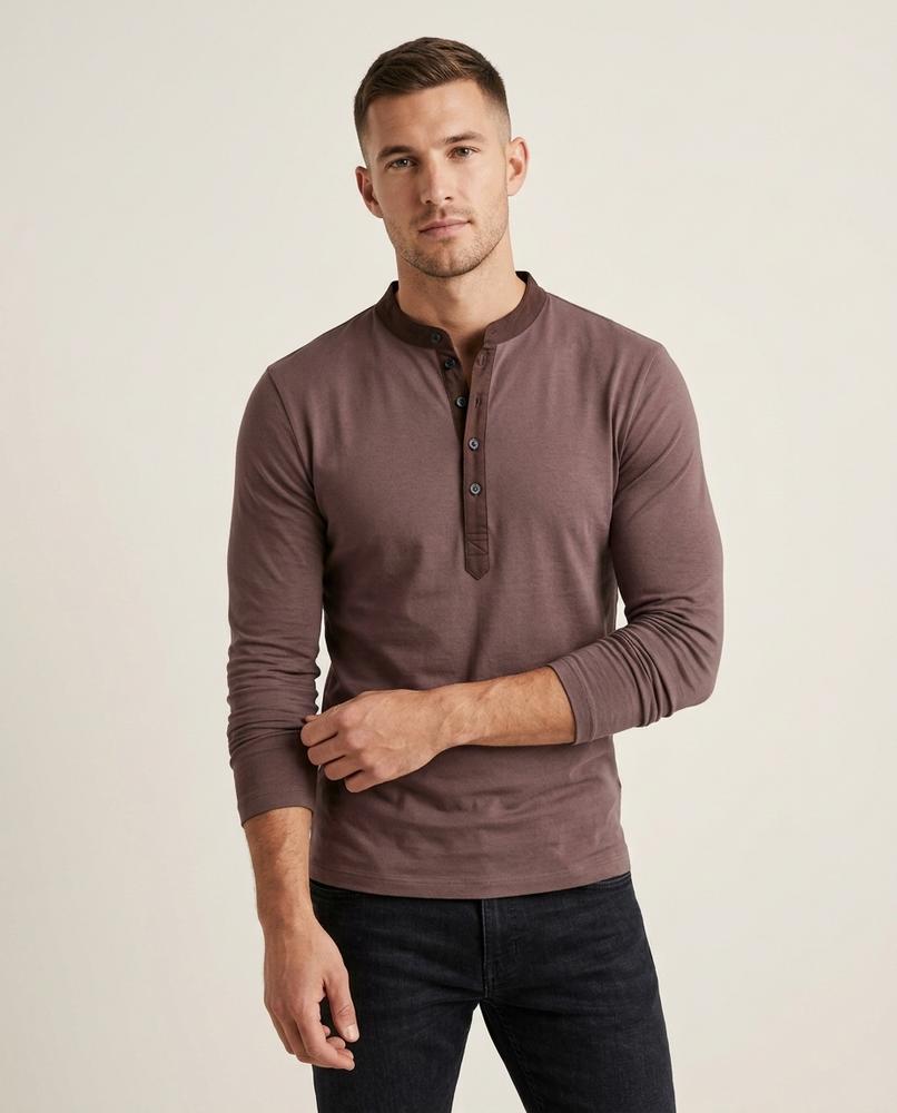 Lands Mode - Lylar | Langärmlig Zweifarbig Shirt Herren