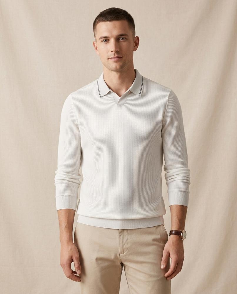 Lands Mode - Vavin | Langärmlig Strukturiert Pullover Herren