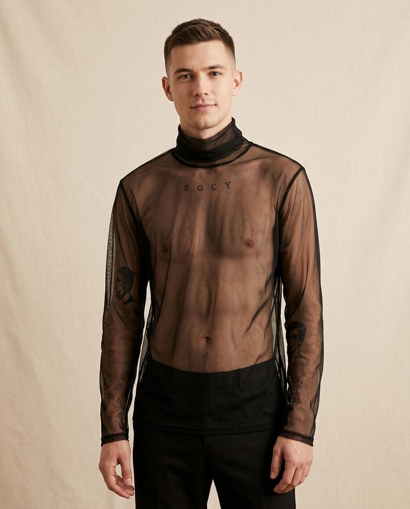 Lands Mode - Tator | Langärmliges Netz Shirt Herren