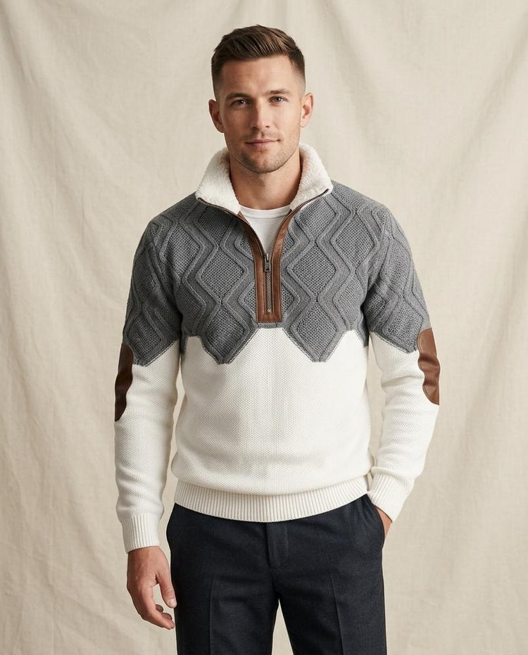 Beanland - Elser | Strukturierter Gefütterter Pullover Herren