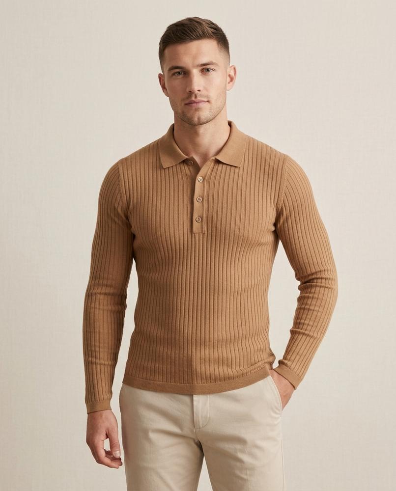 Lands Mode - Manes | Gerippt Langärmelig Pullover Herren