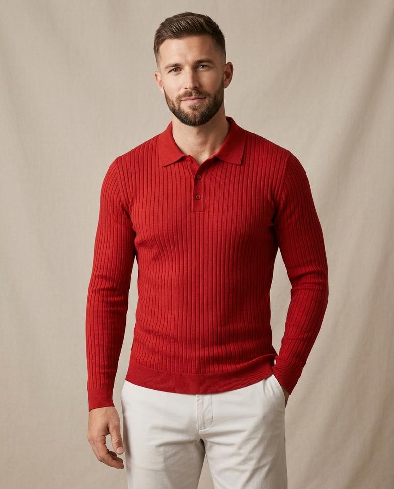 Lands Mode - Manes | Gerippt Langärmelig Pullover Herren