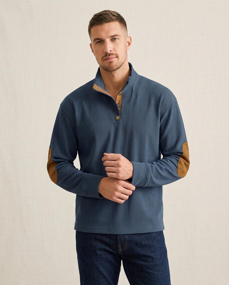 Lands Mode - Comin | Gerippt Geknöpft Pullover Herren