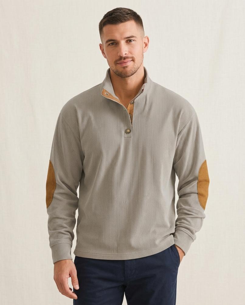 Lands Mode - Comin | Gerippt Geknöpft Pullover Herren
