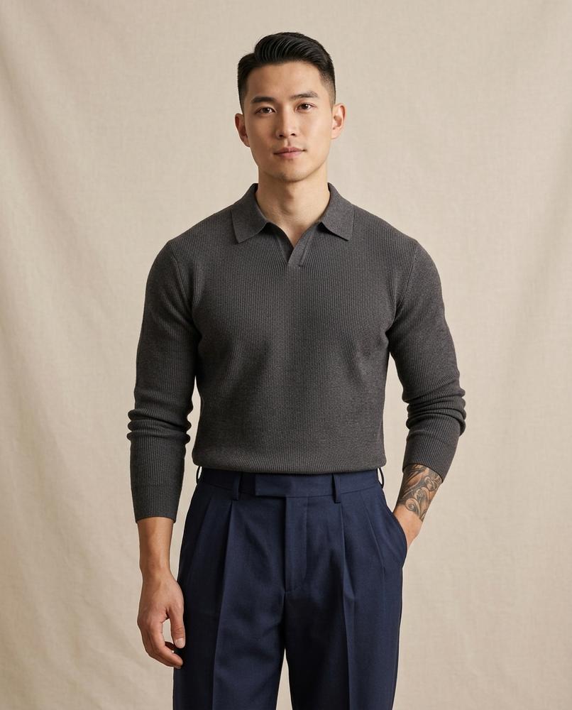 Lands Mode - Sasen | Langärmlig Strukturiert Pullover Herren