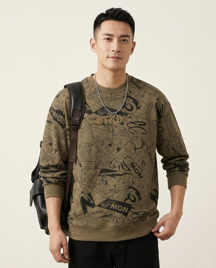 Beanland - Carev | Gemustertes Langärmliges Sweatshirt Herren
