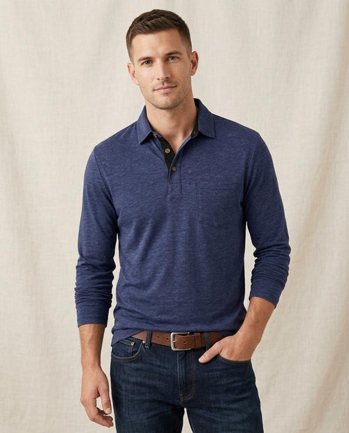Lands Mode - Cator | Langärmliges Meliertes Shirt Herren