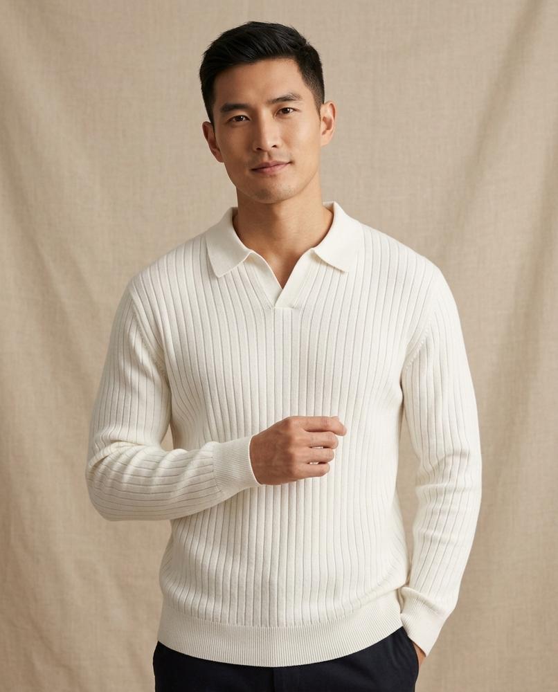 Lands Mode - Tivin | Gerippter Langärmliger Pullover Herren