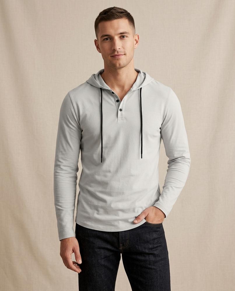 Lands Mode - Zemin | Langärmliger Geknöpfter Hoodie Herren