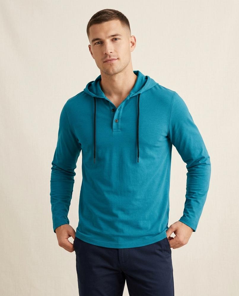 Lands Mode - Zemin | Langärmliger Geknöpfter Hoodie Herren