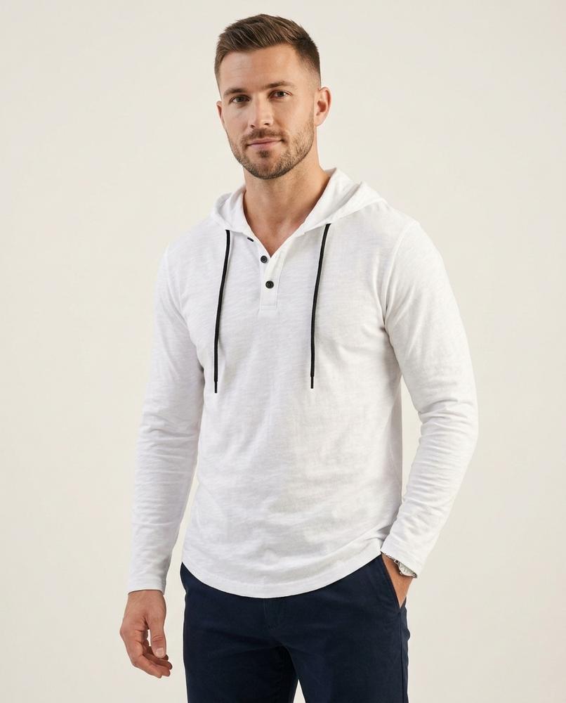 Beanland - Zemin | Langärmliger Geknöpfter Hoodie Herren