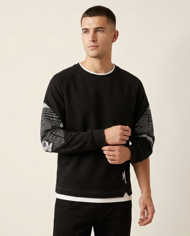 Beanland - Ledar | Gemustert Bestickt Sweatshirt Herren