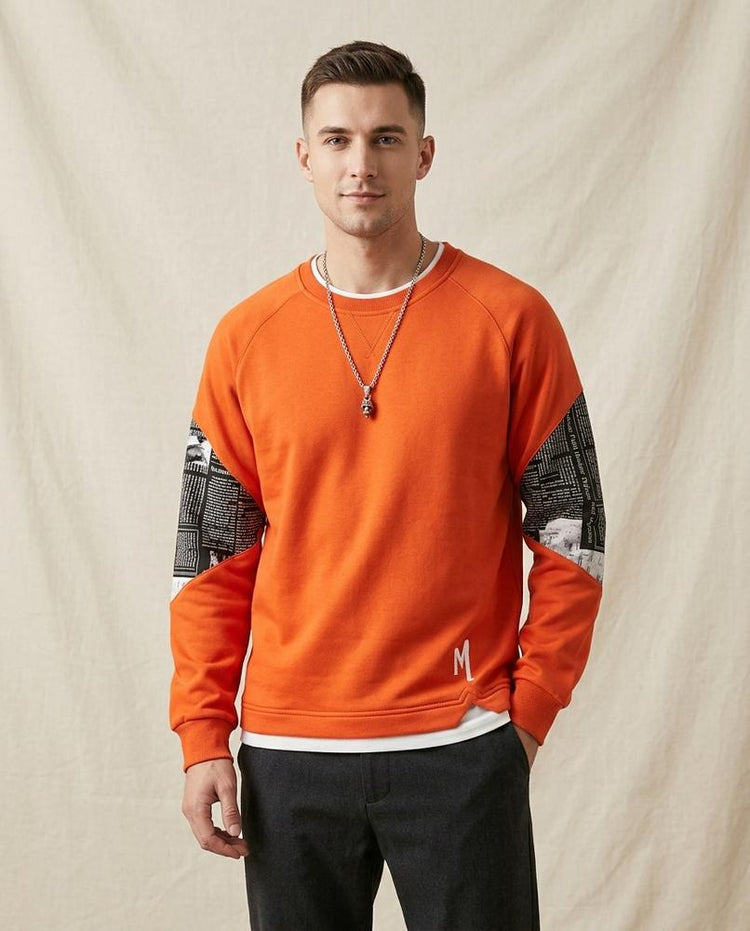 Beanland - Ledar | Gemustert Bestickt Sweatshirt Herren