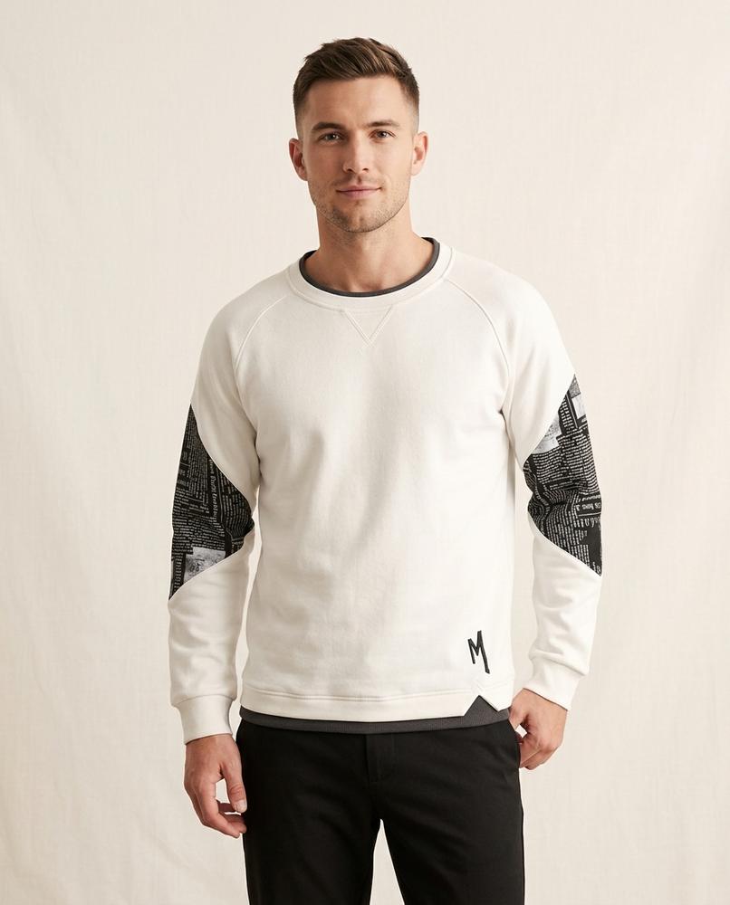 Lands Mode - Ledar | Gemustert Bestickt Sweatshirt Herren