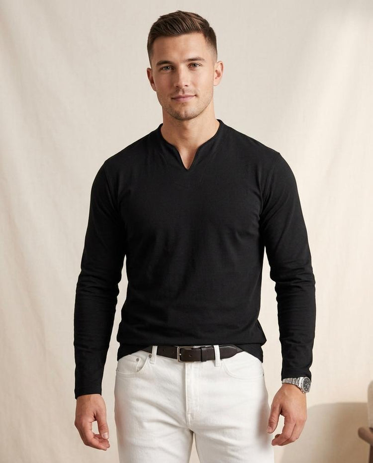 Beanland - Tiren | Langärmliges Unifarbenes Shirt Herren