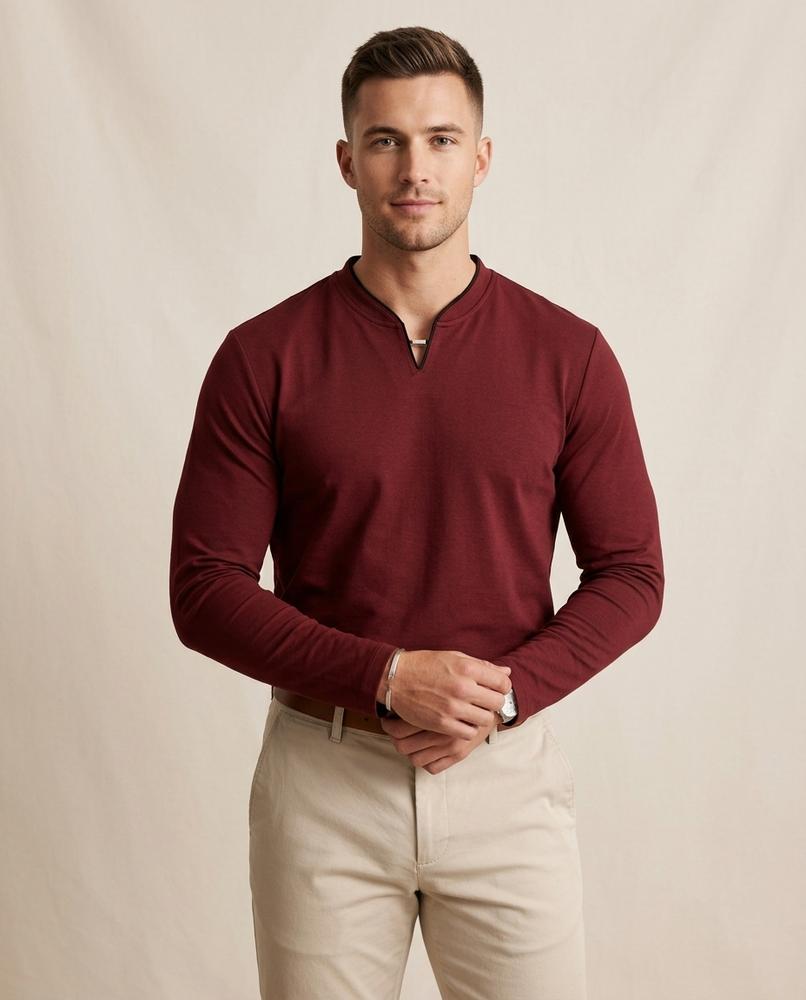 Beanland - Tiren | Langärmliges Unifarbenes Shirt Herren