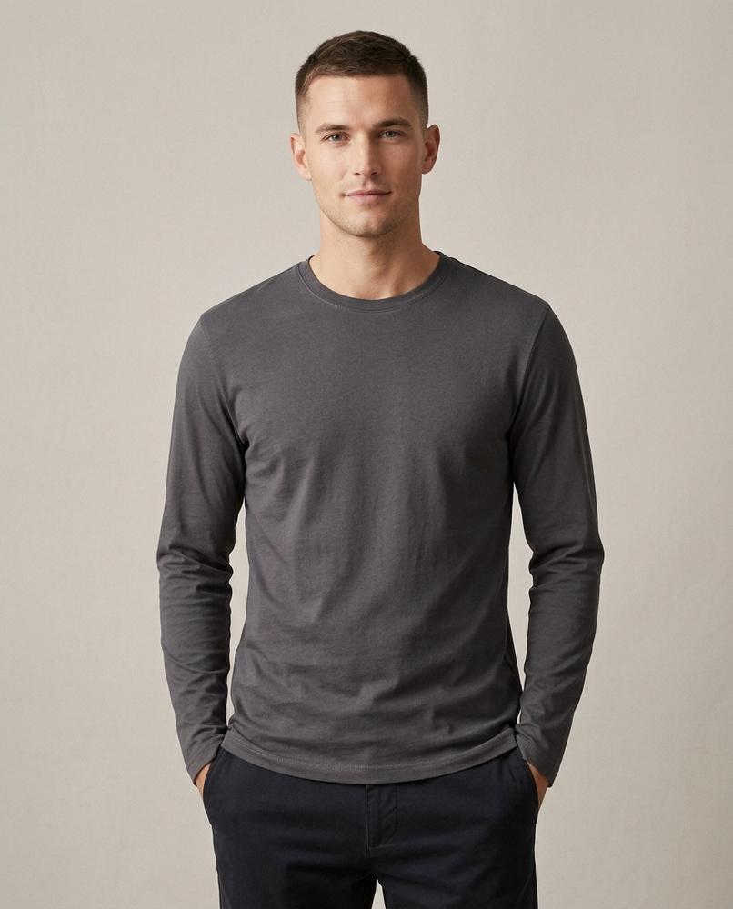 Lands Mode - Titir | Langärmliges Rundhals Shirt Herren