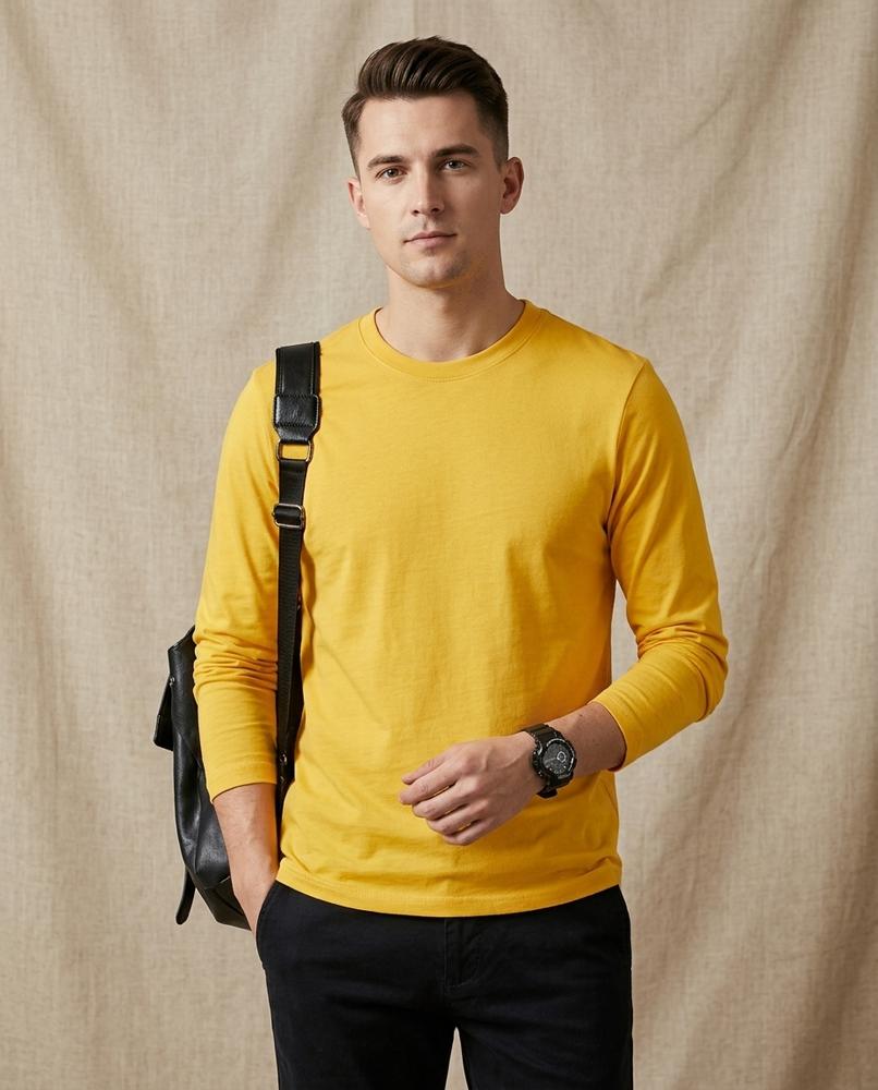 Lands Mode - Titir | Langärmliges Rundhals Shirt Herren