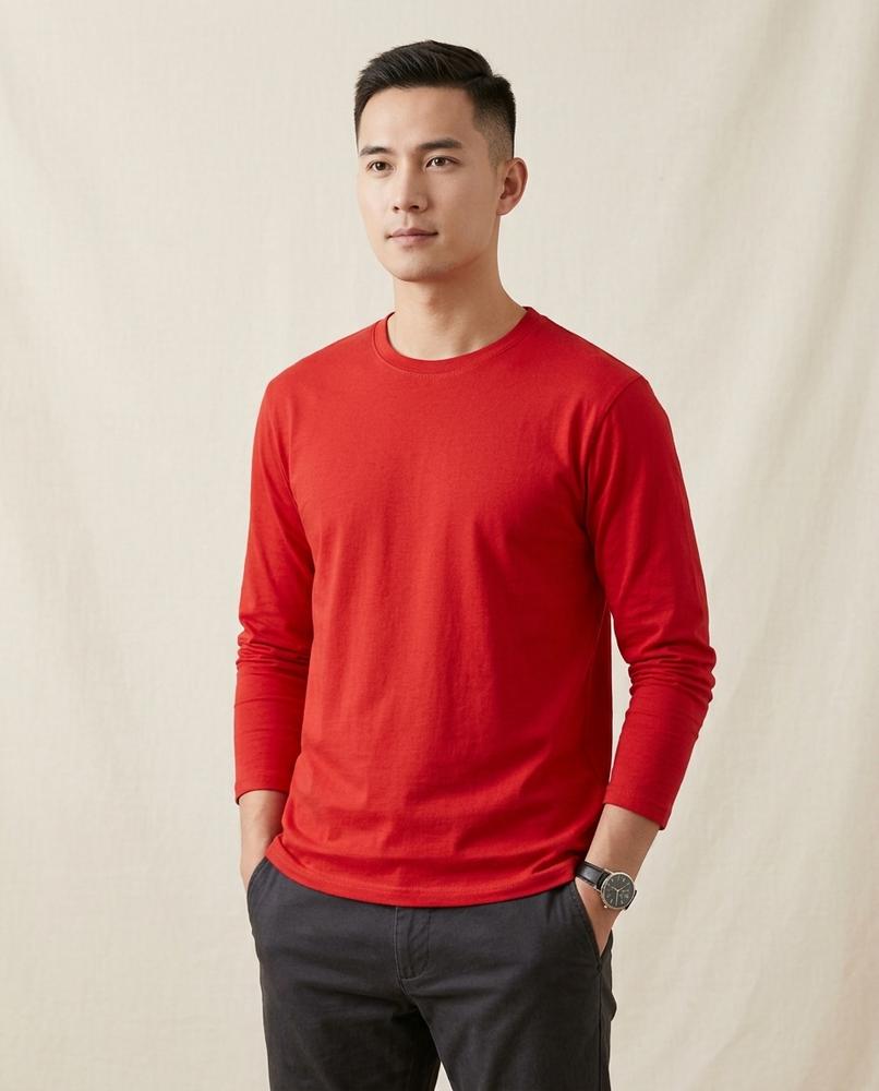 Lands Mode - Titir | Langärmliges Rundhals Shirt Herren