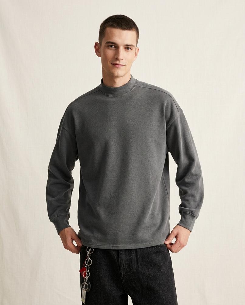 Lands Mode - Lolen | Langärmeliges Stehkragen Sweatshirt Unisex