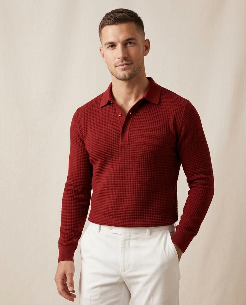 Lands Mode - Lamor | Strukturiert Langärmlig Shirt Herren