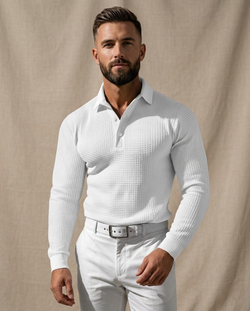 Lands Mode - Lamor | Strukturiert Langärmlig Shirt Herren