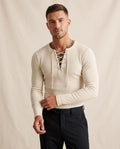 Lands Mode - Kedar | Geripptes Geschnürtes Shirt Herren