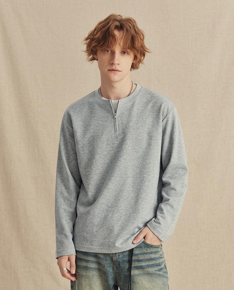 Lands Mode - Zamir | Langärmliges Half-Zip Shirt Herren