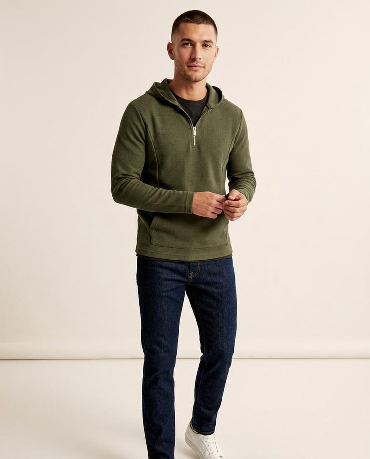 Beanland - Lavel | Strukturierter Reißverschluss Hoodie Herren