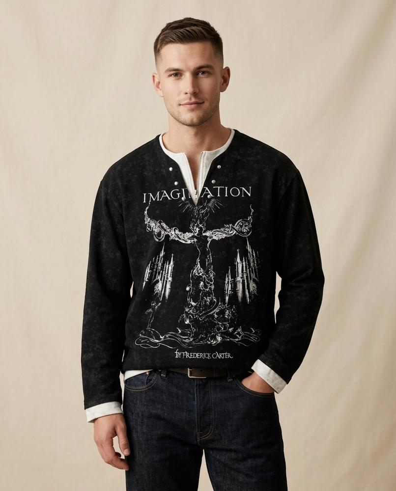 Lands Mode - Yolev | Bedruckt Gewaschen Sweatshirt Unisex