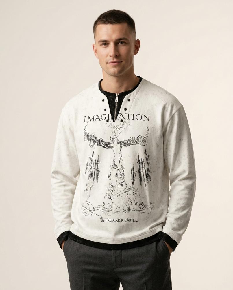 Lands Mode - Yolev | Bedruckt Gewaschen Sweatshirt Unisex