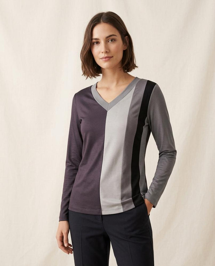 Beanland - Nedan | Langärmliges Mehrfarbiges Shirt Damen