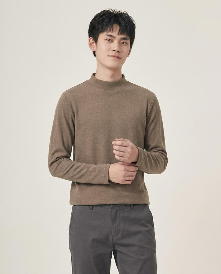 Beanland - Ronav | Langärmliger unifarbener Rollkragenpullover Herren