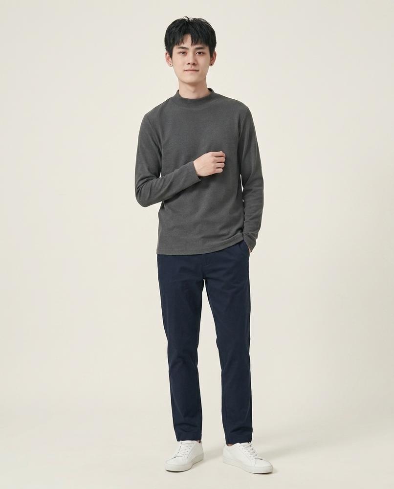 Beanland - Ronav | Langärmliger unifarbener Rollkragenpullover Herren