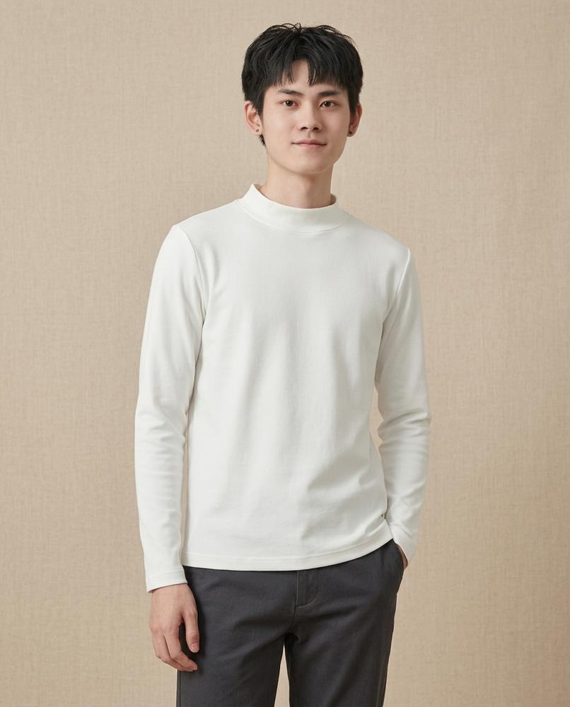 Lands Mode - Ronav | Langärmliger unifarbener Rollkragenpullover Herren